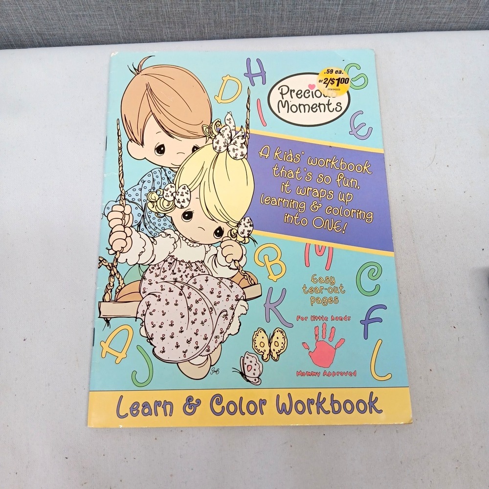 Precious Moments Learn & Coloring Workbook 2004 ABC Numbers Educational Activity